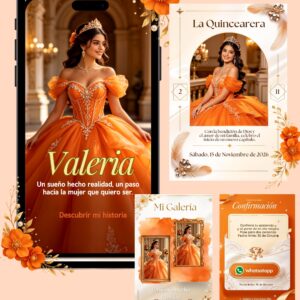 Invitación Web XV Años Editable en Canva