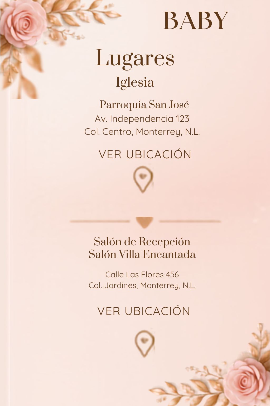 Invitación Web Baby Shower Niña Editable en Canva - Image 5