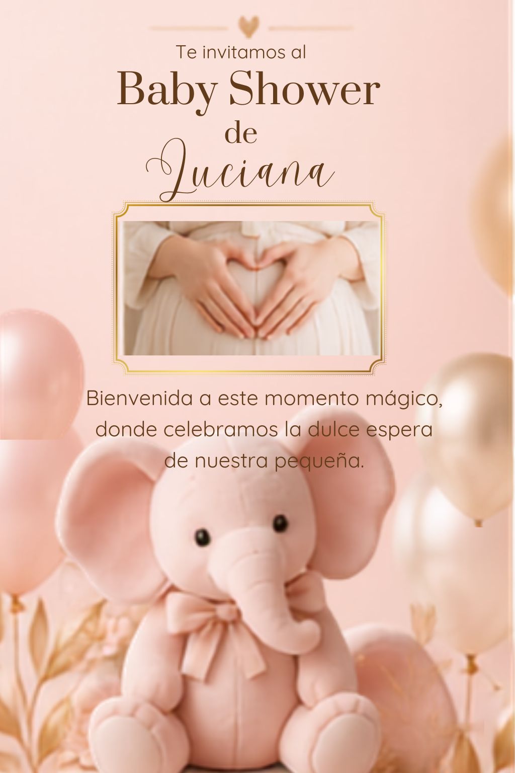 Invitación Web Baby Shower Niña Editable en Canva - Image 2