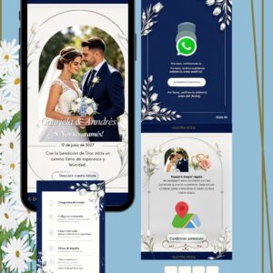 Invitación de Matrimonio Editable en Canva  Lila Creativa