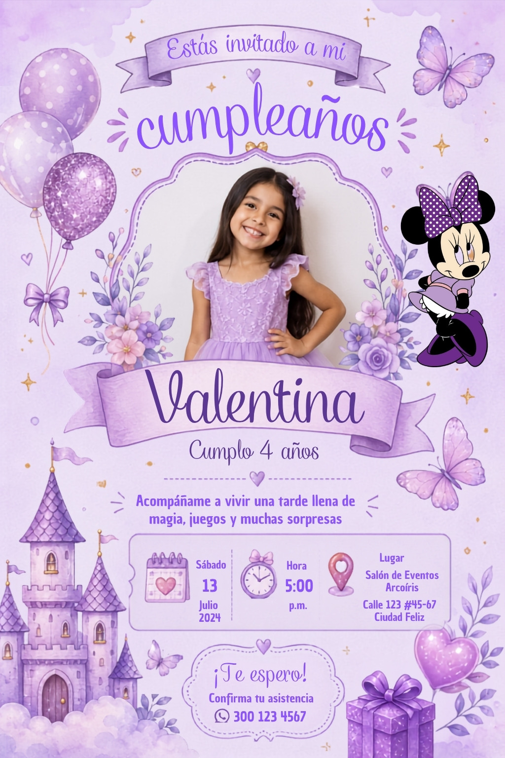 Plantillas editable infantil niña Gratis