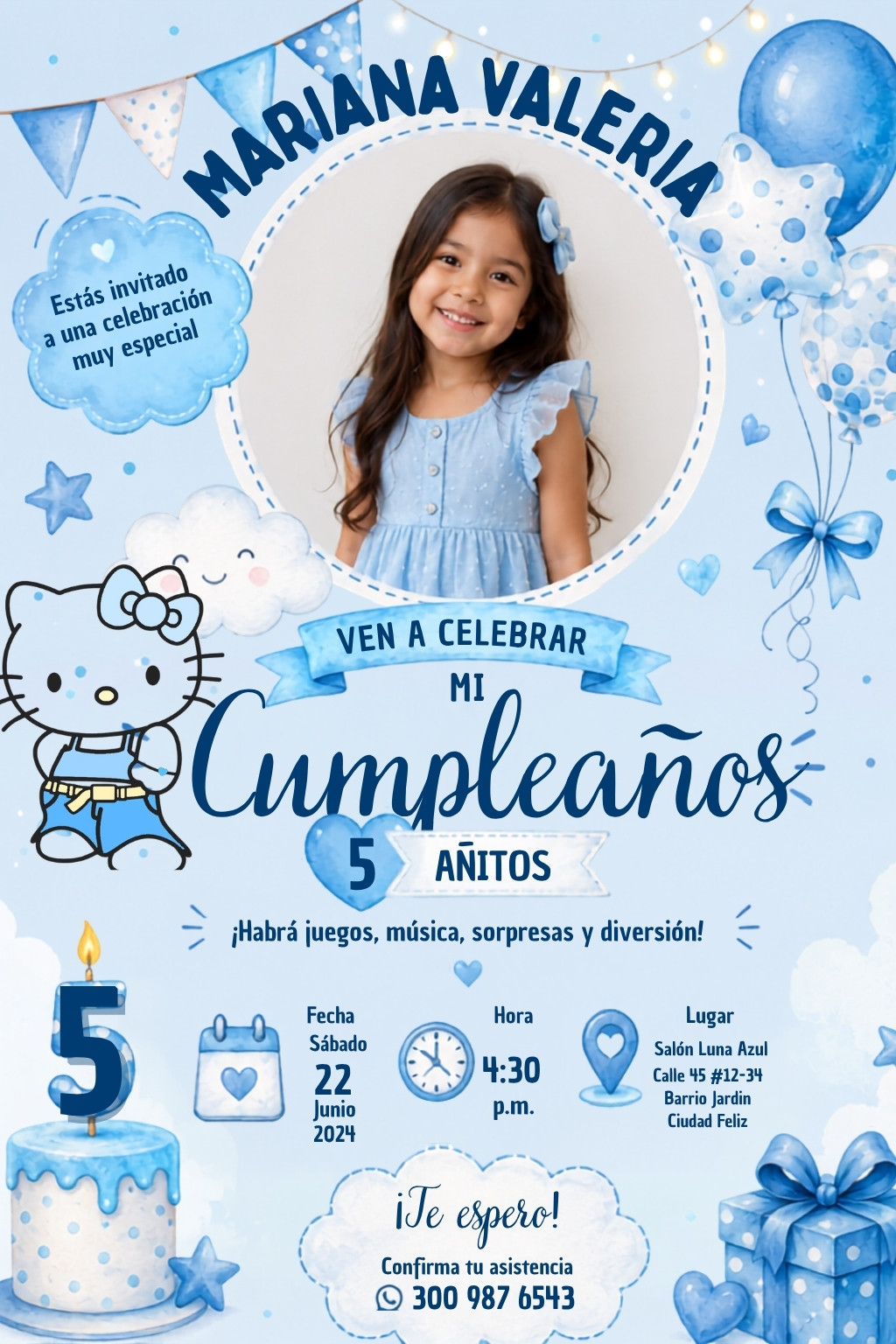 Plantillas editables niña gratis